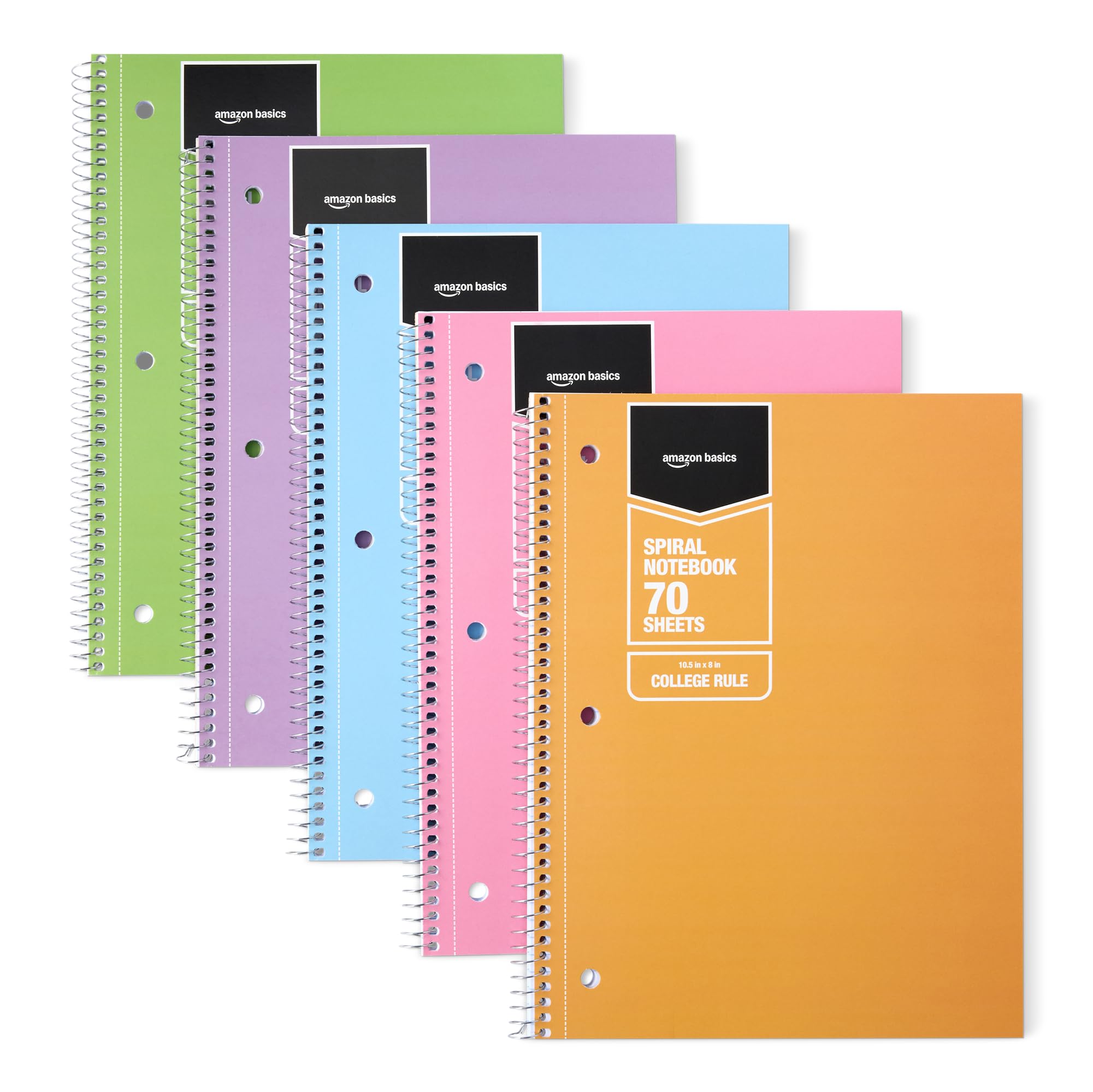 Amazon.com : Amazon Basics College-Ruled Spiral Notebooks, 70